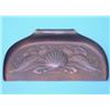 Image 1 : A Newlyn copper crumb scoop, embossed with central shell flanked by two fish within seaweed, stam...