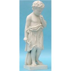 A Parian figure group, 'Little Boat Builder', after by E.B Stephens, for `The Art Union of London...