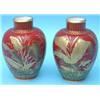 Image 1 : A pair of Derby Crown porcelain vases of straight-necked ovoid shape, date cipher for 1887, with...