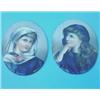 Image 1 : A pair of Continental porcelain oval plaques, painted with young girls, in gilt mantel and ebony...