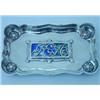 Image 1 : An Omar Ramsden silver and enamel pin tray of shaped outline, the protruding corners set with Tud...