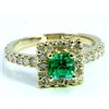 Natural Columbian Emerald 0.54ct / Diamond 0.62ct / 14k Yellow Gold 2.85gram