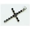 Sterling Silver .925 Black Onyx Cross Pendant 13.31g Dim.35x60mm