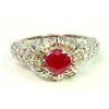 Image 1 : Ruby 1.01CT  / Diamond 0.71CT / 14K White Gold Ring 5.79 Gram