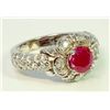 Image 2 : Ruby 1.01CT  / Diamond 0.71CT / 14K White Gold Ring 5.79 Gram