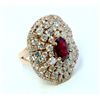 Image 3 : GIA RUBY 2.16CT,   18K R/G RING 14.57GRAM / DIAMOND 2.76CT