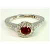 Image 1 : Ruby 0.98CT  / Diamond 1.11 Ct / 14K White Gold Ring 5.15 Gram