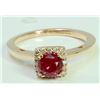 Image 1 : Ruby 1.25Ct / Diamond 0.13Ct / 14K Rose Gold Ring 3.26 Gram