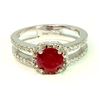 Image 1 : Ruby 2.22CT / Diamond 0.75CT / 14K White Gold Ring 6.20 Gram