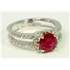 Image 2 : Ruby 2.22CT / Diamond 0.75CT / 14K White Gold Ring 6.20 Gram