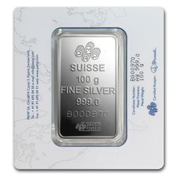 100 gram Pamp Suisse Silver Bar - Fortuna (In Assay)