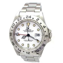 40mm Gents Rolex Stainless Steel Oyster Perpetual Explorer II Watch. White Dial. Stainless Steel Bez