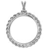 Image 2 : Sterling Silver Screw Top Diamond Cut Rope Coin Bezel - 40.6 mm