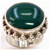 Image 1 : Sterling Silver .925 Green Agate Ring