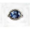 Image 1 : BLUE SAPPHIRE OVAL 4.21CT, 14K W/G RING 5.26GRAM / DIAMOND RD 0.30CT