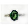 Image 1 : TSAVORITE OVAL 1.74CT, 14K W/G RING 3.86GRAM / DIAMOND RD 0.45CT