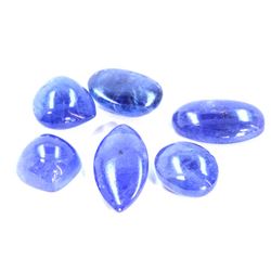 76 ct & up Cabuchon Tanzanite Loose Stone (76.82) 6Pcs