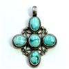 Image 1 : Sterling Silver .925 Turquoise Cross Pendant 18.64