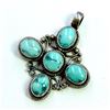 Image 2 : Sterling Silver .925 Turquoise Cross Pendant 18.64