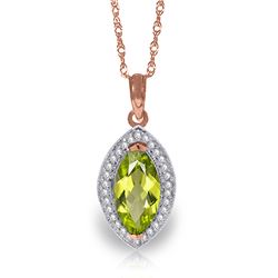 Genuine 14KT Rose Gold 2.15 ctw Peridot & Diamond Necklace - SKU#-JGG94962