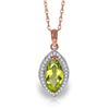 Image 1 : Genuine 14KT Rose Gold 2.15 ctw Peridot & Diamond Necklace - SKU#-JGG94962