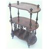 Image 1 : A Victorian figured walnut whatnot-cum-canterbury having 3 moulded shaped shelves and carved turn...
