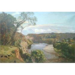 Sir David Murray R.A (1849-1933) - British oil on canvas On the Tees signed and inscribed on pane...