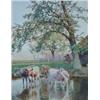 Image 1 : William Sidney Cooper (1854-1927) British Watercolour, Cattle in river at Sturry, Kent signed and...