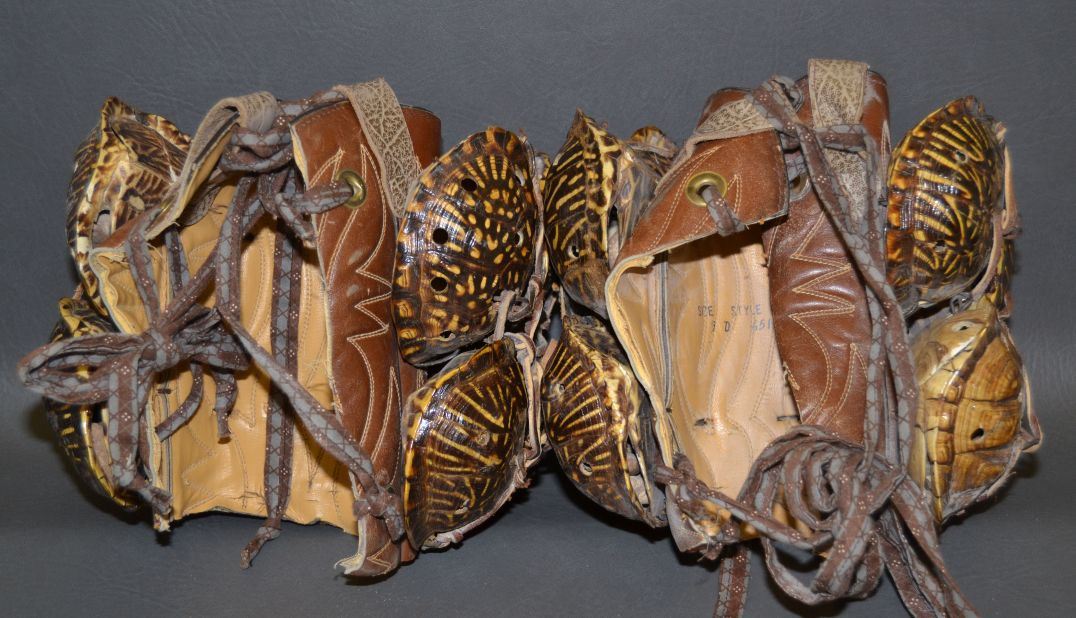 PAIR OF PUEBLO LEG RATTLES