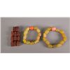 Image 2 : Lot of Three Chinese Amber Carved Bracelet