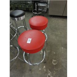 2 Red Swivel Stools - 2 Times the Money