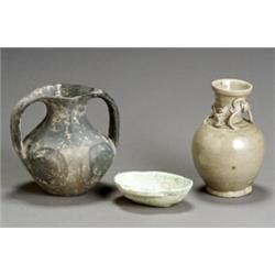 Three Chinese Glazed Pottery Vessels...