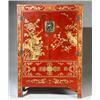 Image 1 : Chinese Gilt Decorated Red Lacquered Ground Side Cabinet...