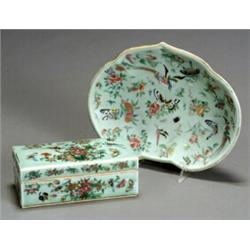 Chinese Export 'Famille Rose' Box and Ruyi-Form Dish...