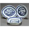 Image 1 : Three Chinese Export 'Canton' Blue and White Shallow Dishes...