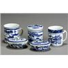 Image 1 : Group of Five Chinese Export 'Canton' Blue and White Table Articles...