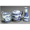 Image 1 : Three Chinese Export 'Canton' Blue and White Table Articles...