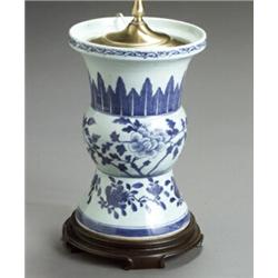 Chinese Export Blue and White Gu-Form Vase...