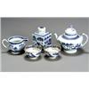 Image 1 : Chinese Export 'Canton' Blue and White Assembled Five-Piece Tea Service...