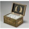 Image 1 : Chinese Export Gilt Decorated Black Lacquer Tea Caddy...