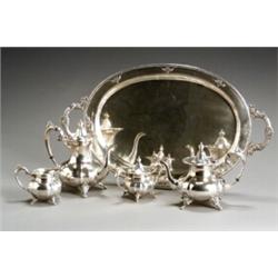 Japanese Export Sterling Four-Piece Coffee and Tea Service with Tray...