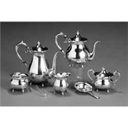 Japanese Export Sterling Cased Seven-Piece Coffee and Tea Service...