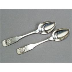 Set of Seven American Silver Dessert Spoons...