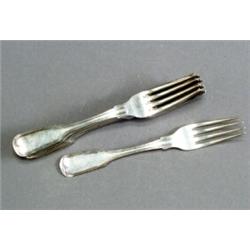 Set of Nine American Silver Forks...