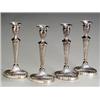 Image 1 : Set of Four George III Style Silver Plate Candlesticks...