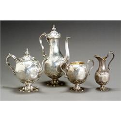 Victorian Silver Four-Piece Coffee and Tea Service...