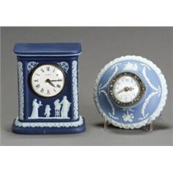 Two Wedgwood Blue Jasper Dip Clocks...