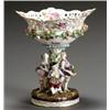 Image 1 : German Floral Encrusted Figural Compote...