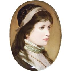 Berlin Porcelain Plaque of a Young Woman...