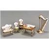 Image 1 : Austrian Gilt Metal Mounted Enamel Assembled 12-Piece Miniature Parlor Suite...